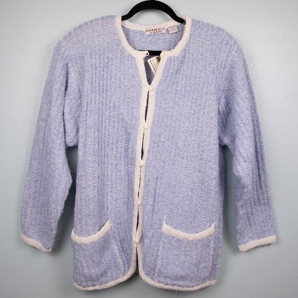 Bramble Lane blue button up knit cardigan-M - Picture 1 of 4